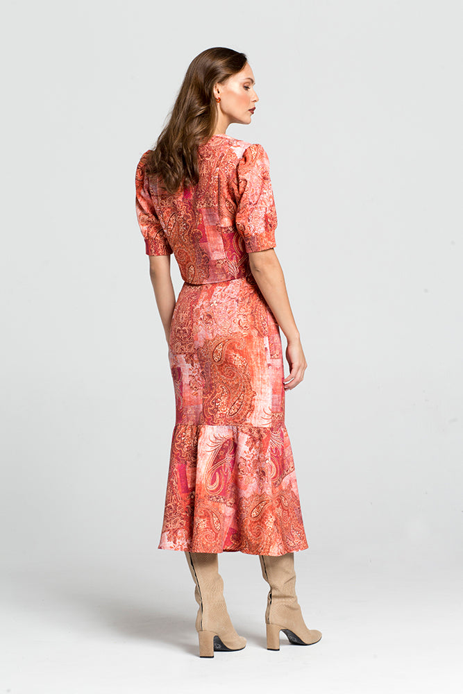 Crop-top με Τύπωμα Λαχούρι