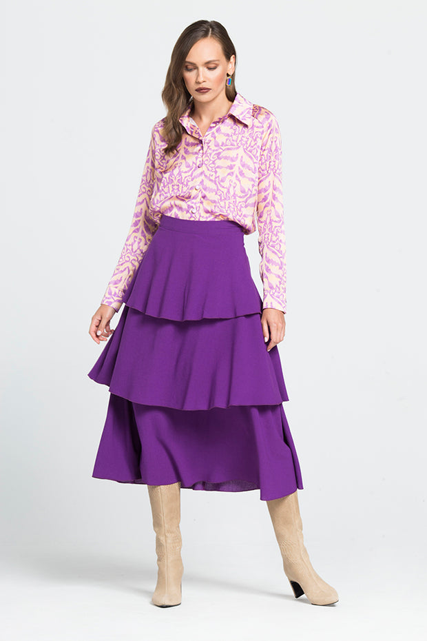 Midi Skirt with Ruffles