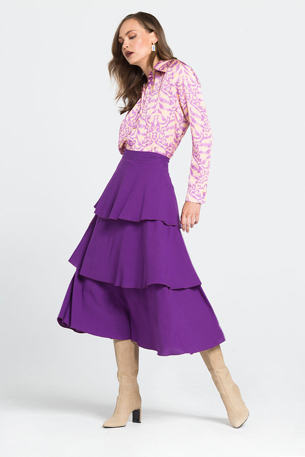 Midi Skirt with Ruffles