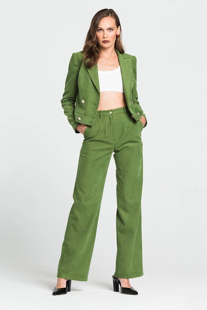 Straight Line Pants with Side Pockets