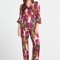 Satin Pants with Designs