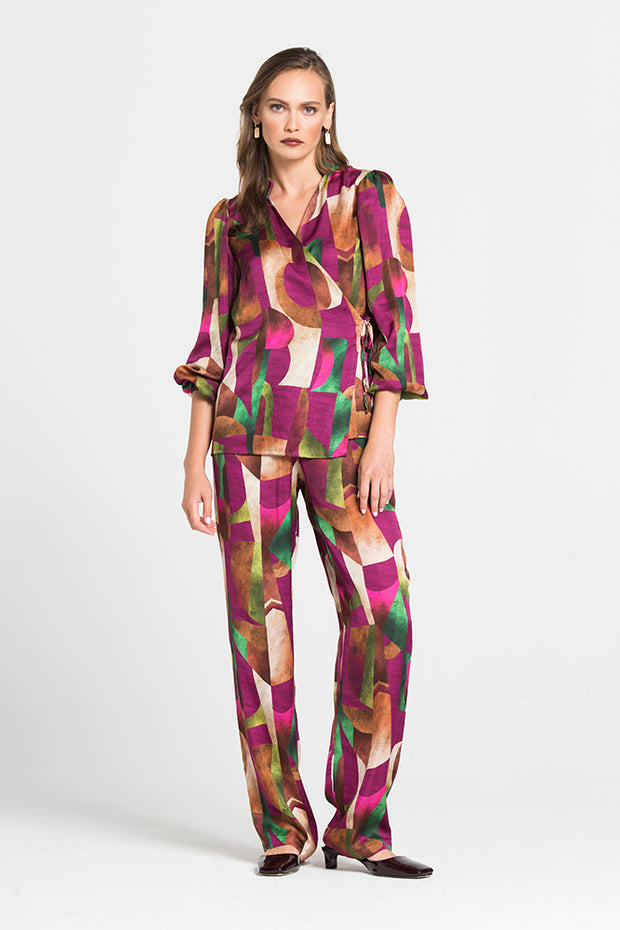 Satin Pants with Designs