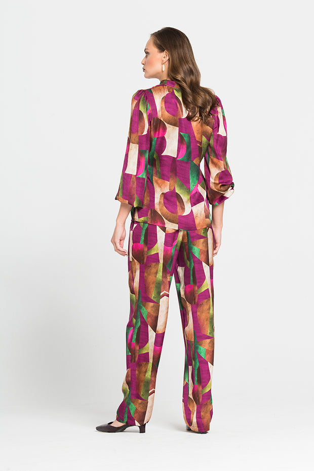 Satin Pants with Designs