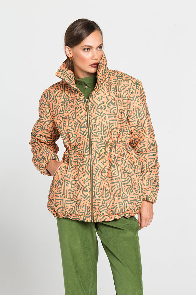Patterned Puffer Jacket