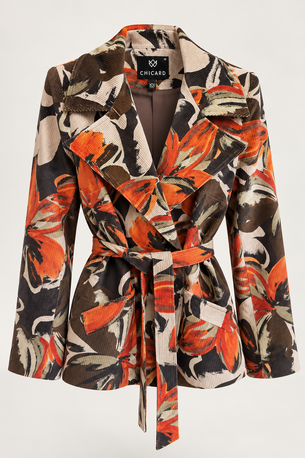 Corduroy printed blazer