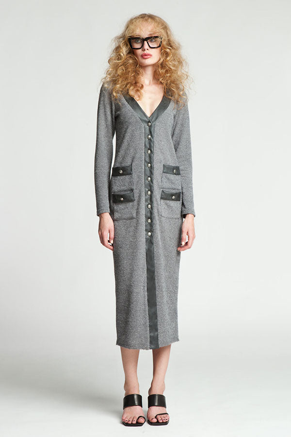 Πλεκτό Φόρεμα με Κουμπιά