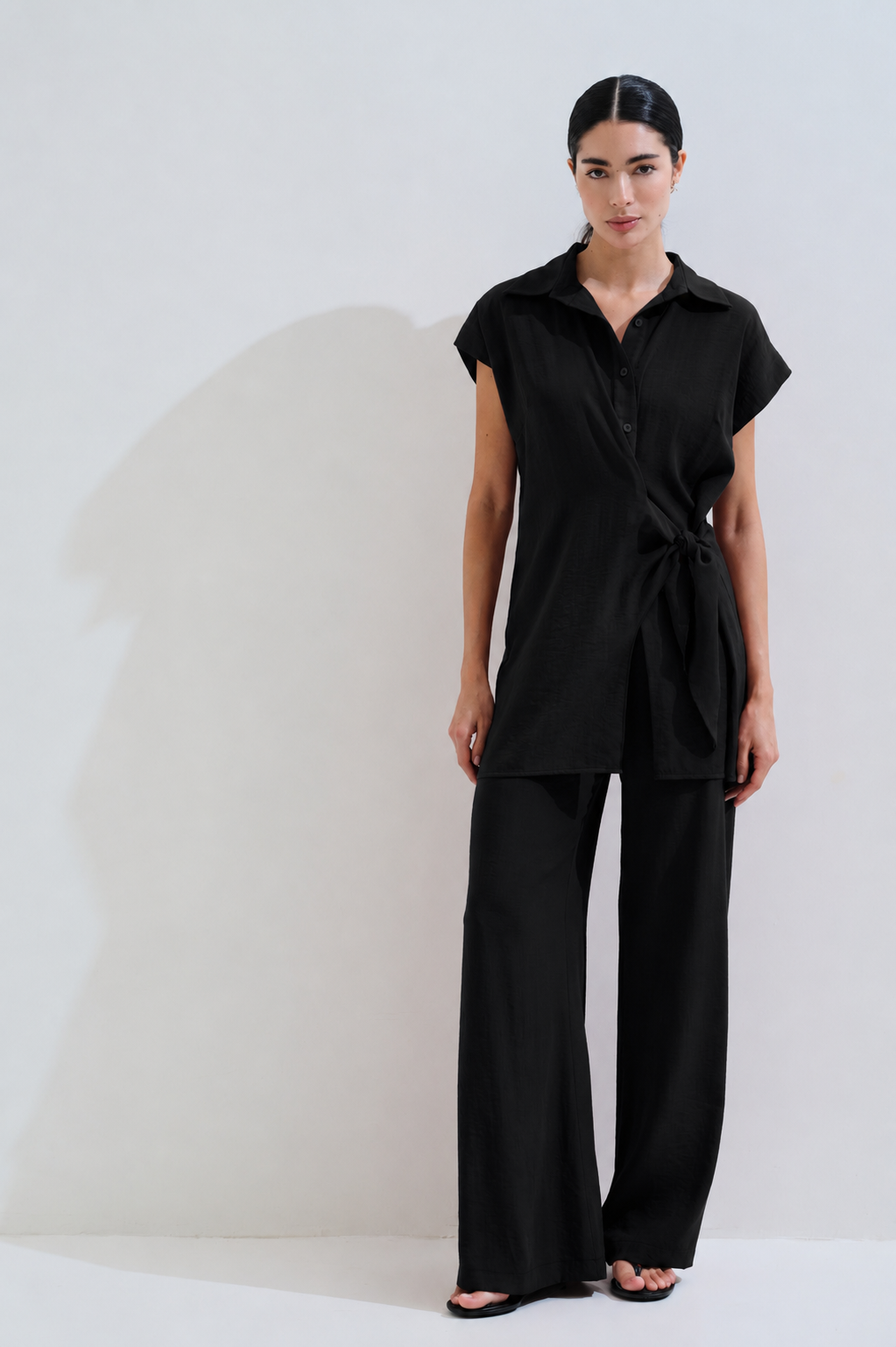 Monochrome high waisted pants