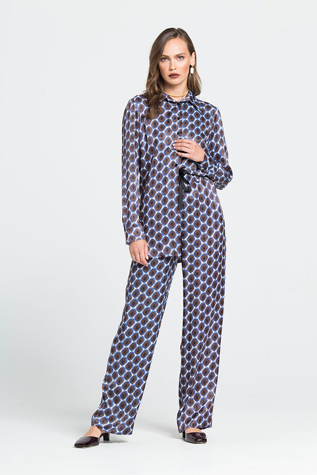 Εμπριμέ Παντελόνι με Φιόγκο