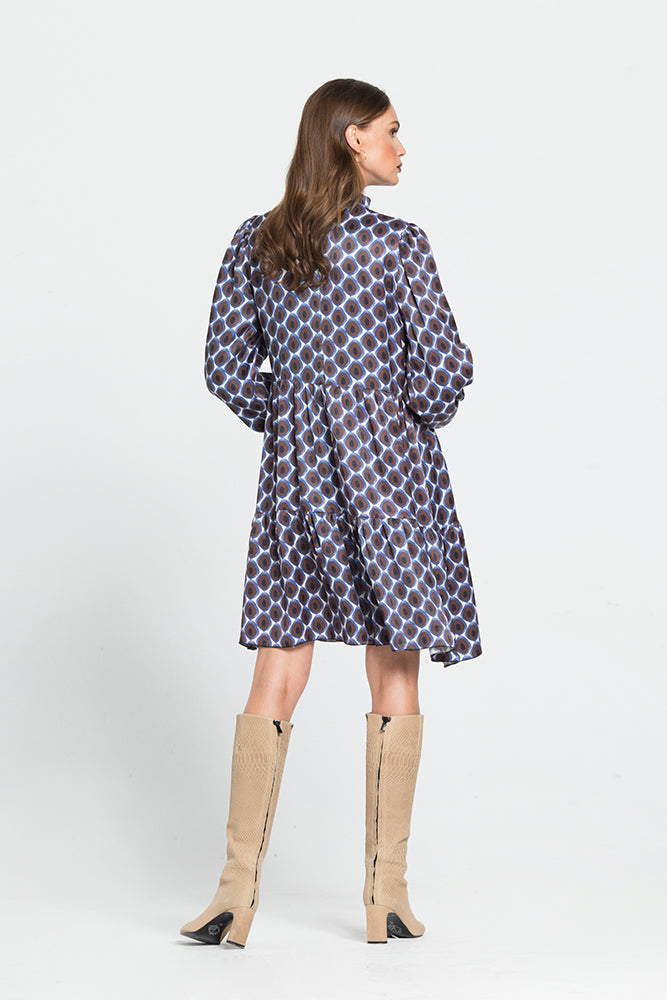 Short Dress with Satin Texture