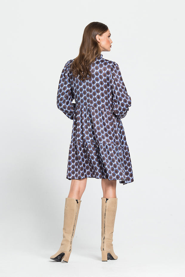 Short Dress with Satin Texture