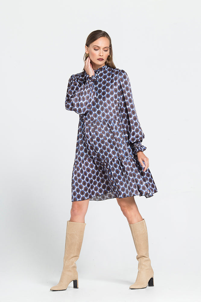 Short Dress with Satin Texture