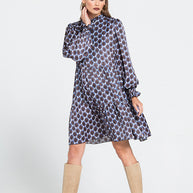 Short Dress with Satin Texture