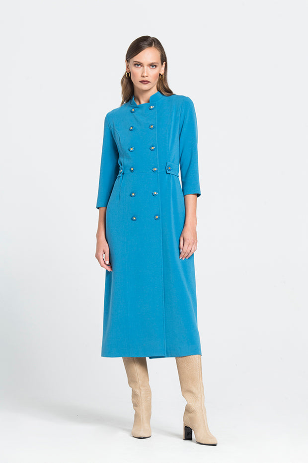 Crepe Dress with Buttons