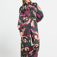 Πουκάμισο με Σχέδια Και Σατέν Υφή