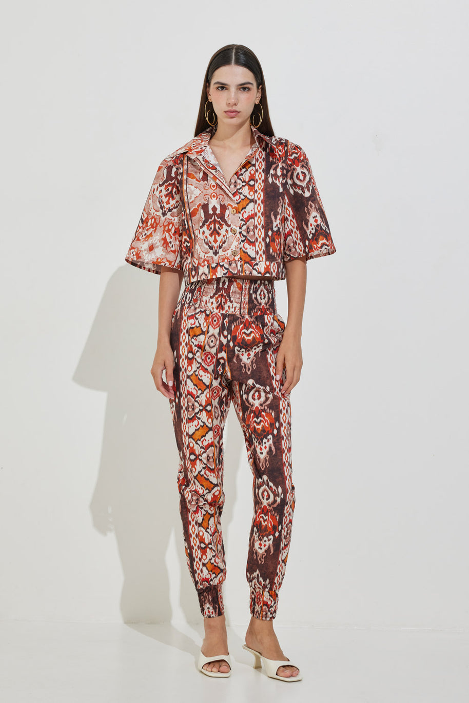 Printed Pants with Elastic Waist