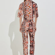 Printed Pants with Elastic Waist