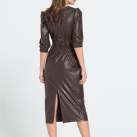 Μακρύ Φόρεμα Από Οικολογικό Δέρμα