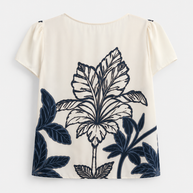 Blouse satin viscose with flower