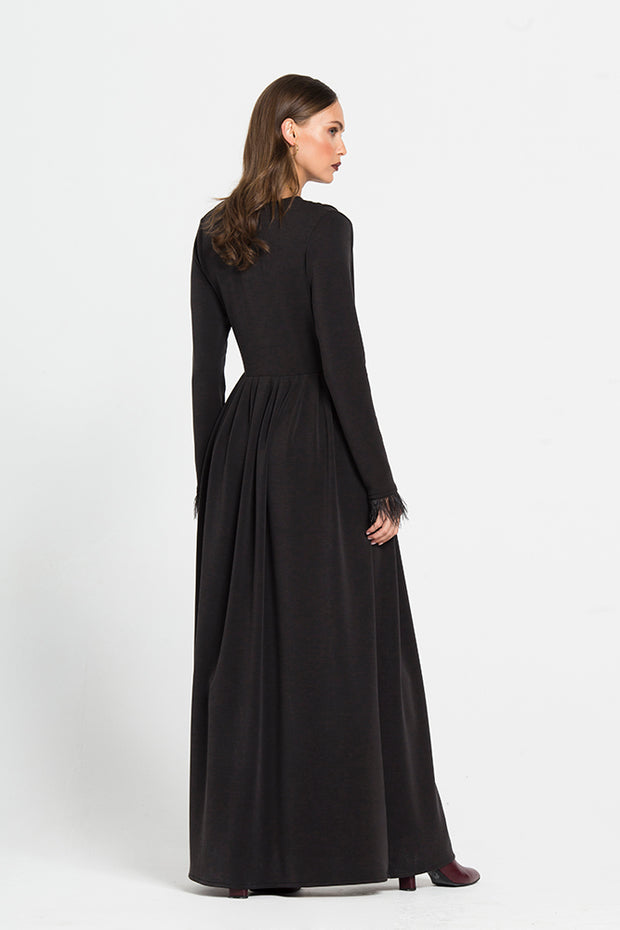Long Dress with Feathers