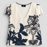 Blouse satin viscose with flower