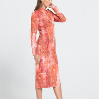 Φόρεμα με Σχέδια Λαχουριών Και Φιόγκο