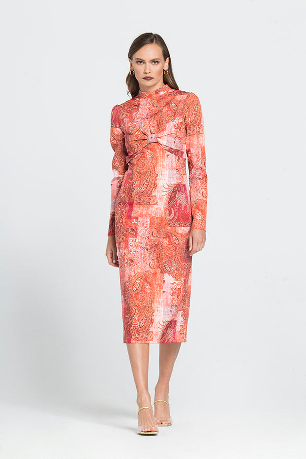 Dress with Lahouri Patterns and Bow