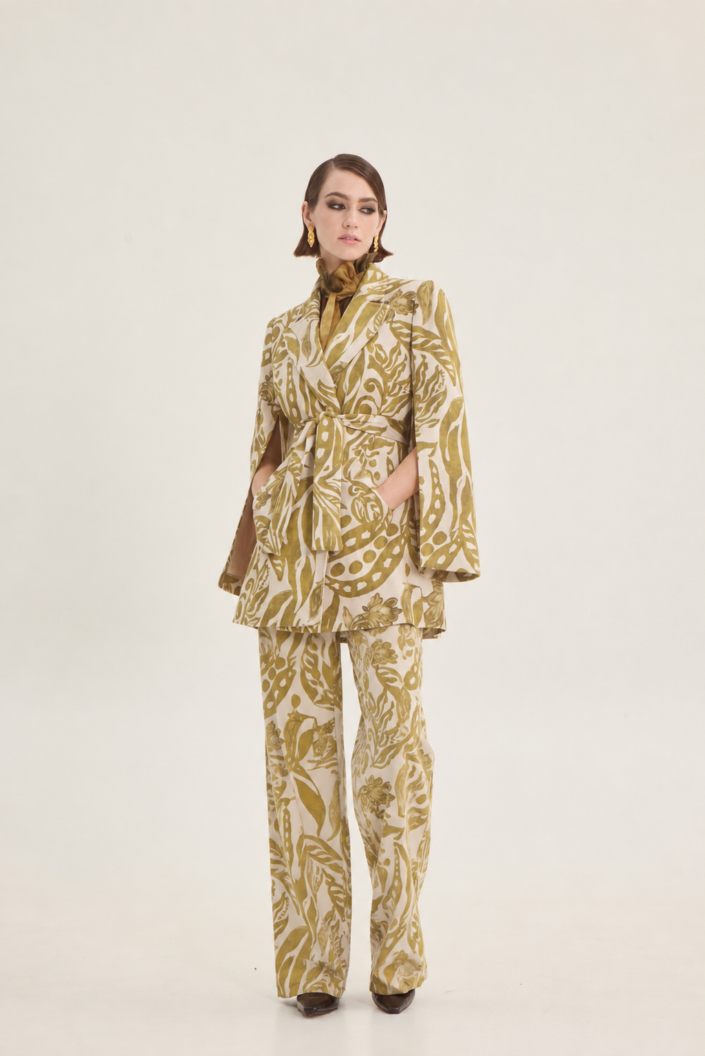 Printed suede pants