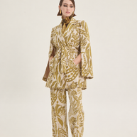 Printed suede pants