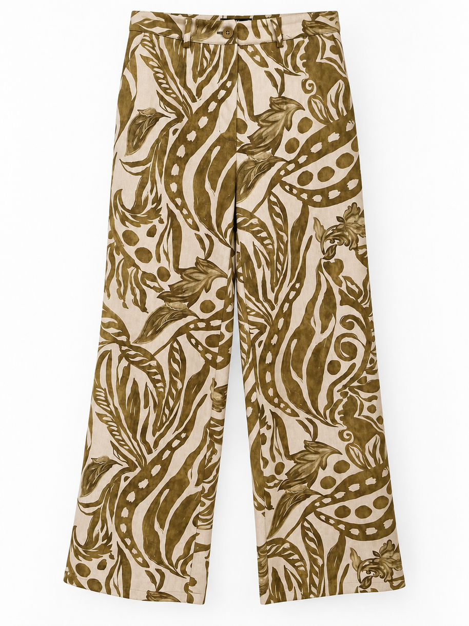 Printed suede pants