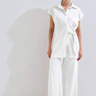Long shirt that ties