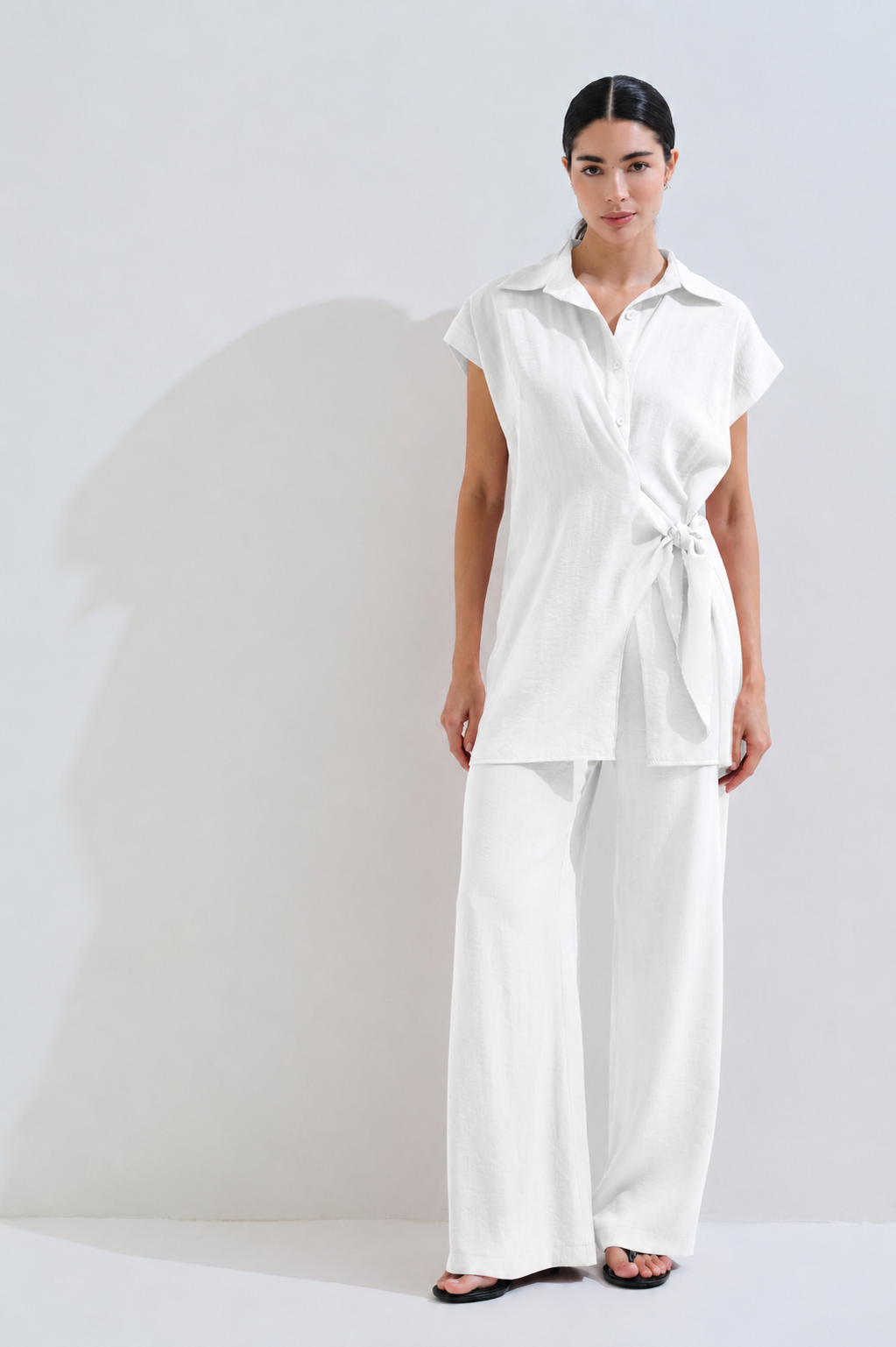 Monochrome high waisted pants
