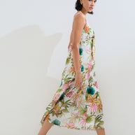 Φόρεμα λινό φλοράλ