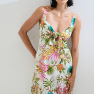 Φόρεμα λινό φλοράλ