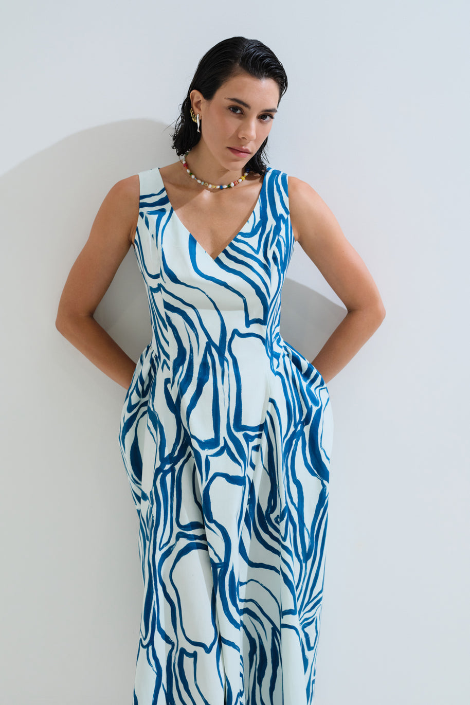 Dress side pleated