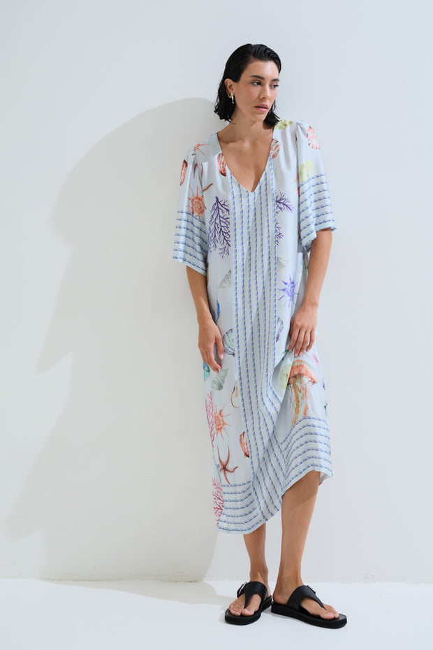 Φόρεμα κοχύλια με V