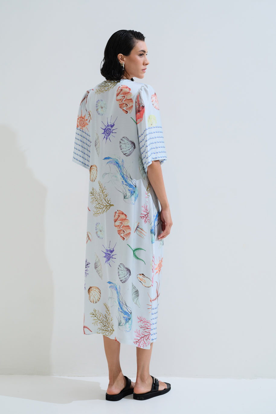 Φόρεμα κοχύλια με V