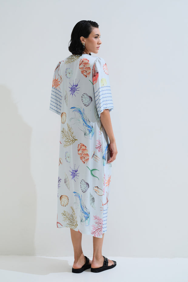 Φόρεμα κοχύλια με V