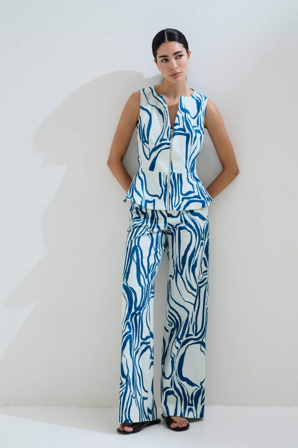 Παντελόνι wide leg εμπριμέ