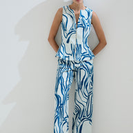 Παντελόνι wide leg εμπριμέ