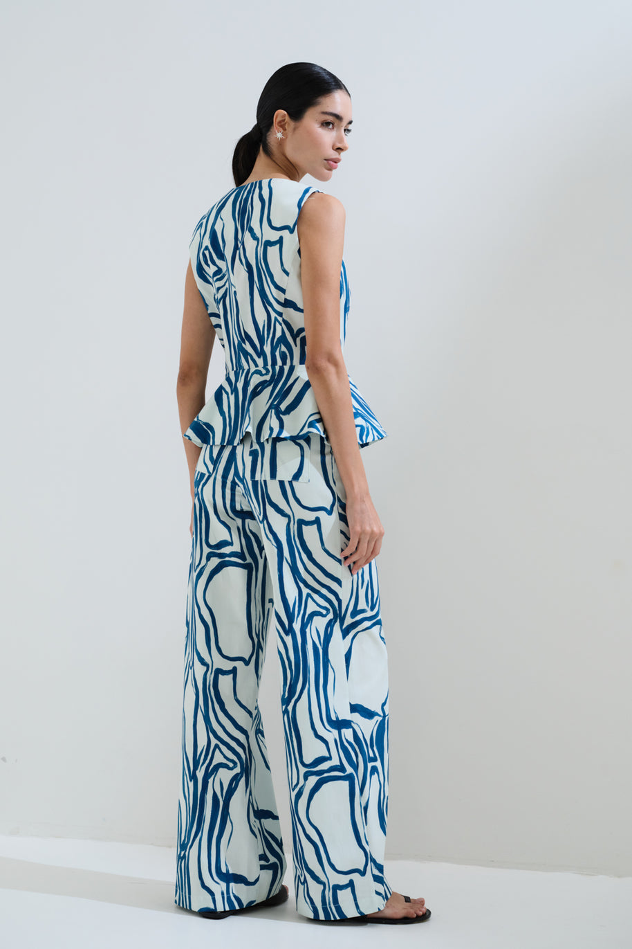 Παντελόνι wide leg εμπριμέ