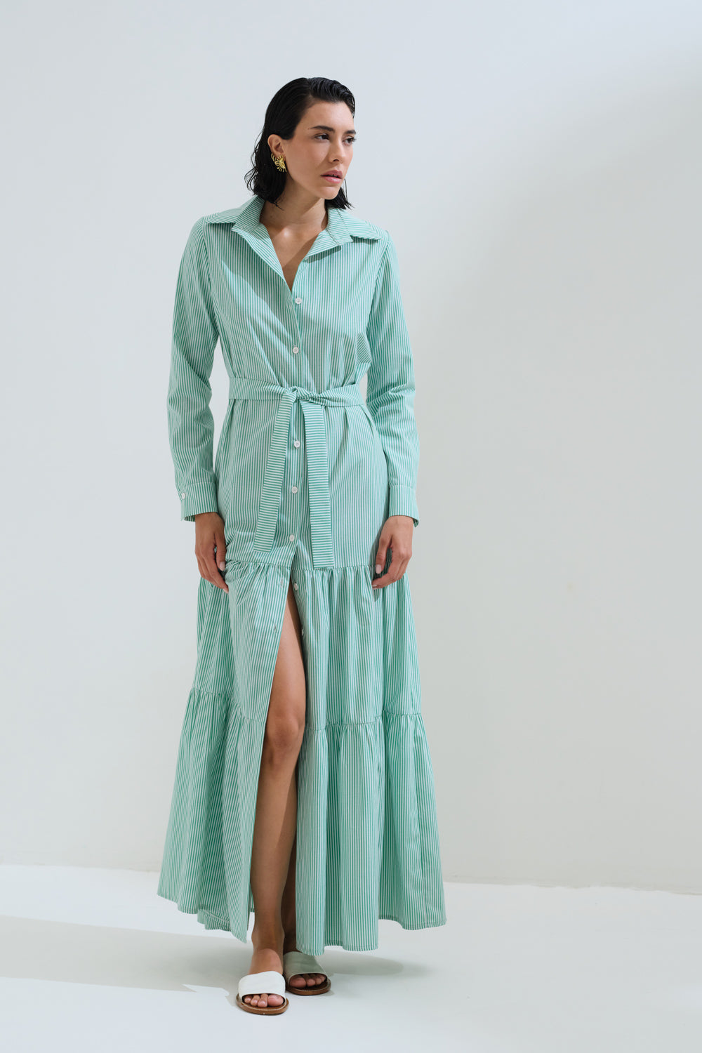 Φόρεμα ριγέ σεμιζιέ