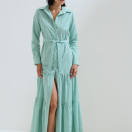 Φόρεμα ριγέ σεμιζιέ