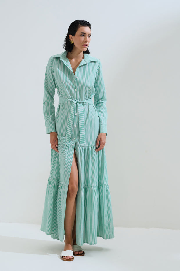 Φόρεμα ριγέ σεμιζιέ