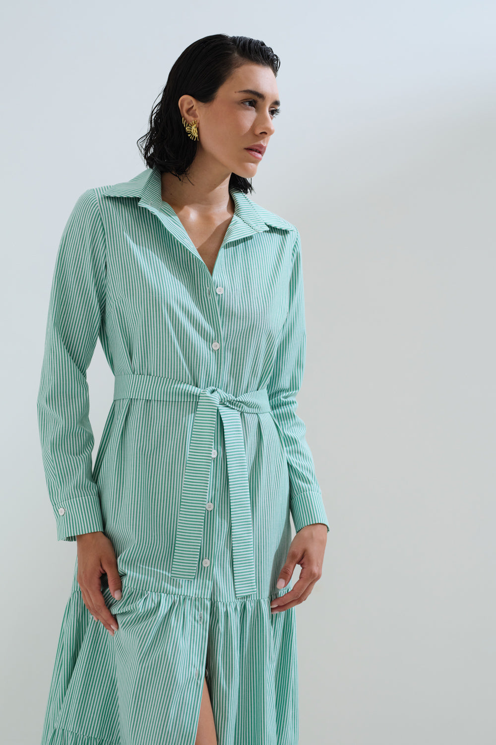 Φόρεμα ριγέ σεμιζιέ