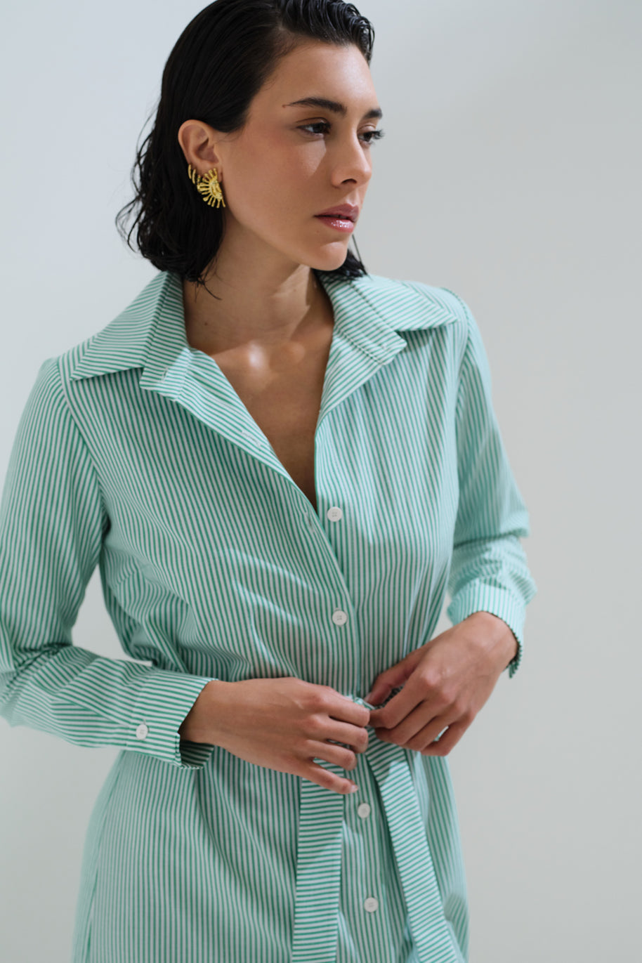 Φόρεμα ριγέ σεμιζιέ