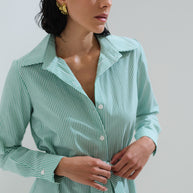 Φόρεμα ριγέ σεμιζιέ