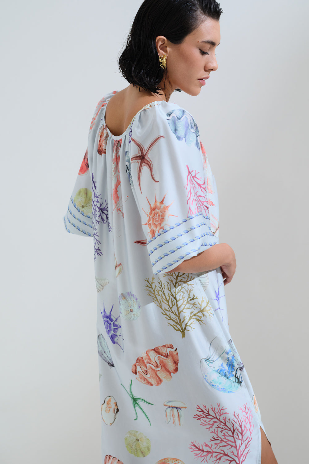 Φόρεμα εμπριμέ κοχύλια