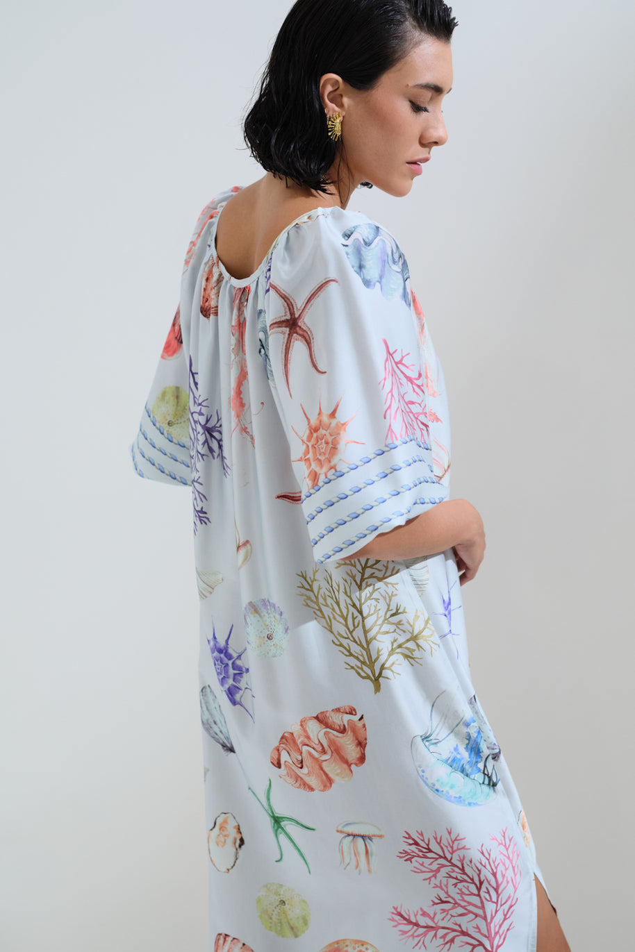 Φόρεμα εμπριμέ κοχύλια