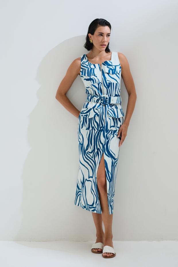 Φόρεμα ίσιο τσέπες μπροστά