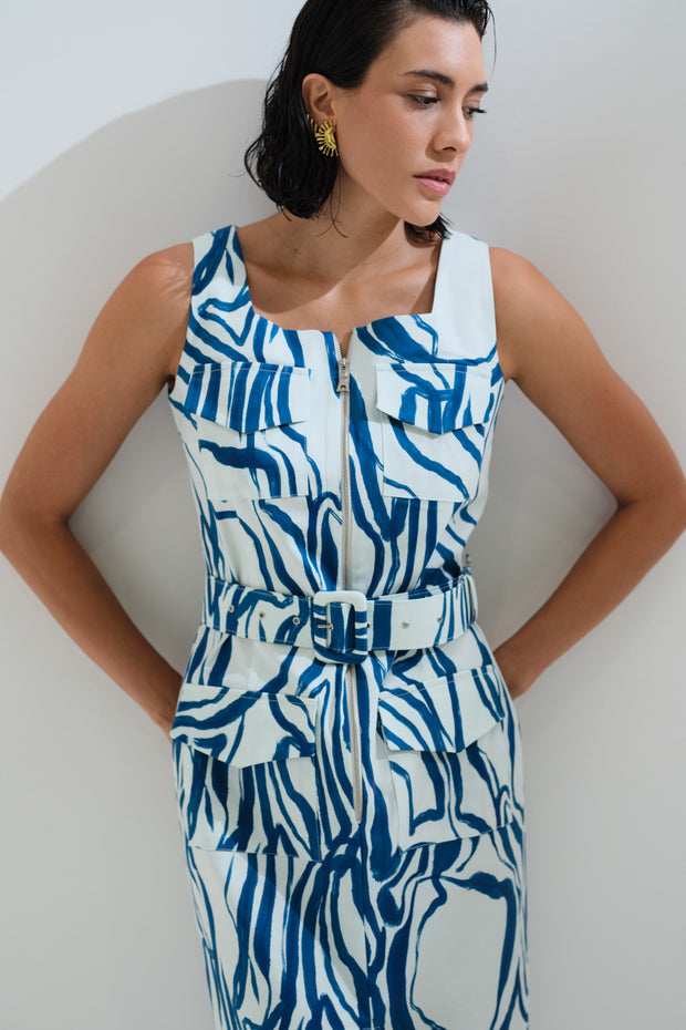 Φόρεμα ίσιο τσέπες μπροστά